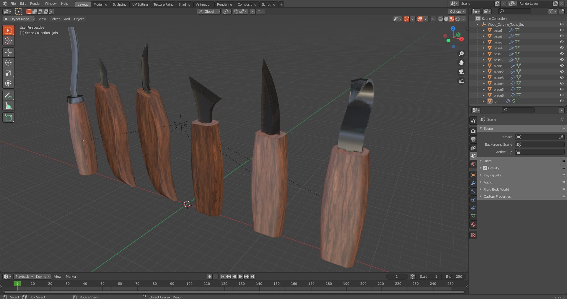 Wood Carving Tools Set 3D