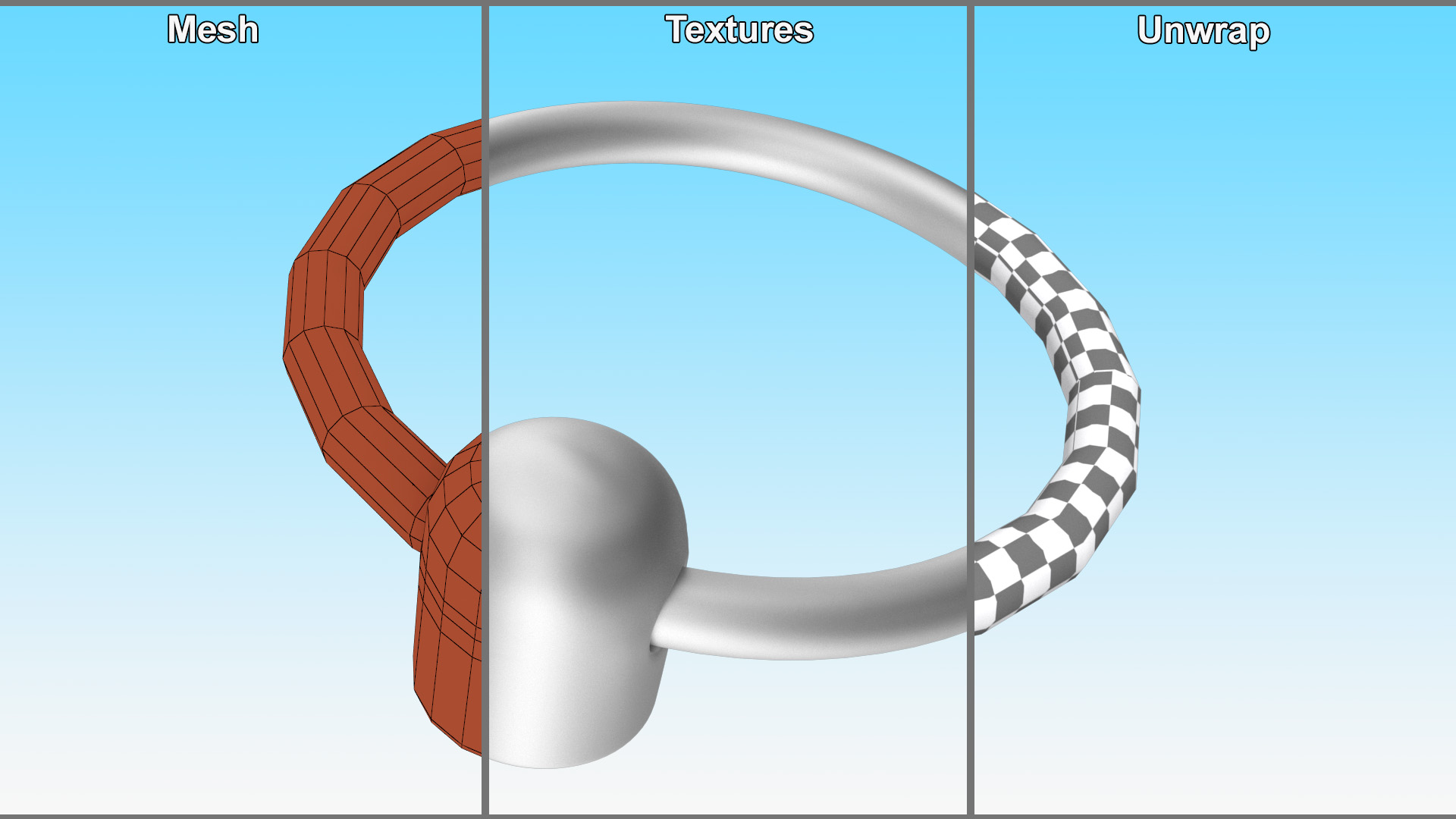 Door Handle Ring Metal 3D