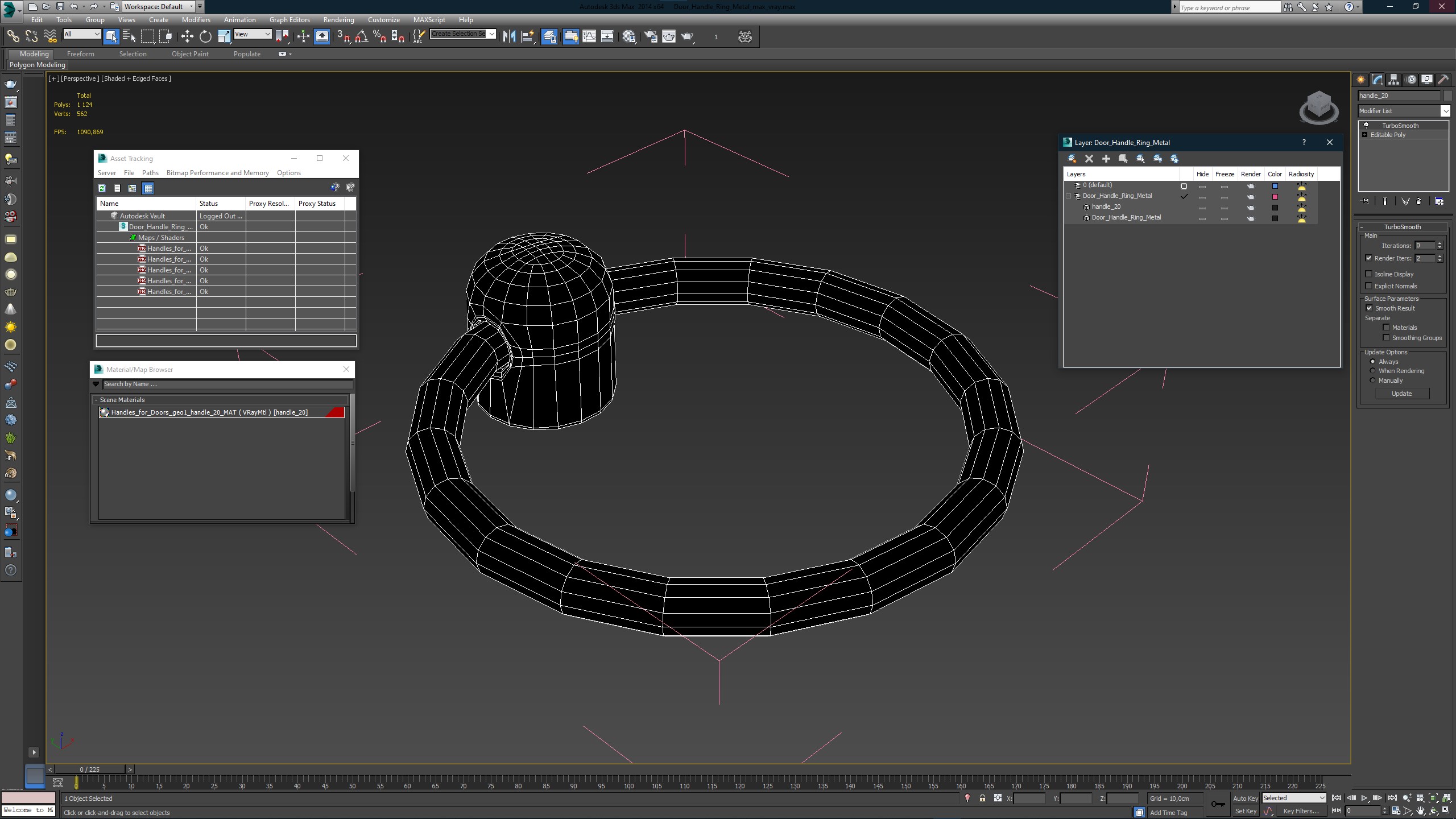 Door Handle Ring Metal 3D