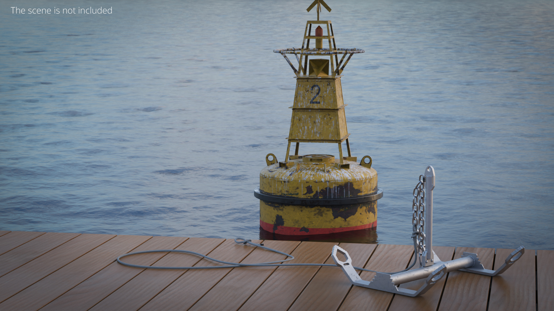 Marine Navigation Buoy with Anchor - view 3