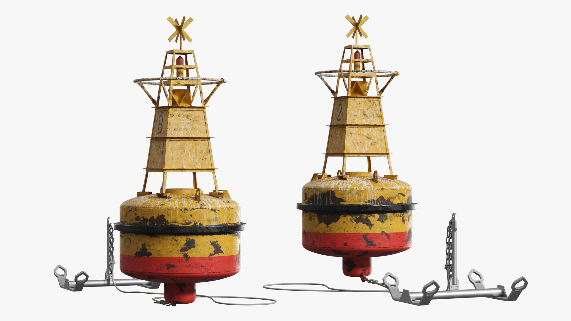 Marine Navigation Buoy with Anchor - view 2