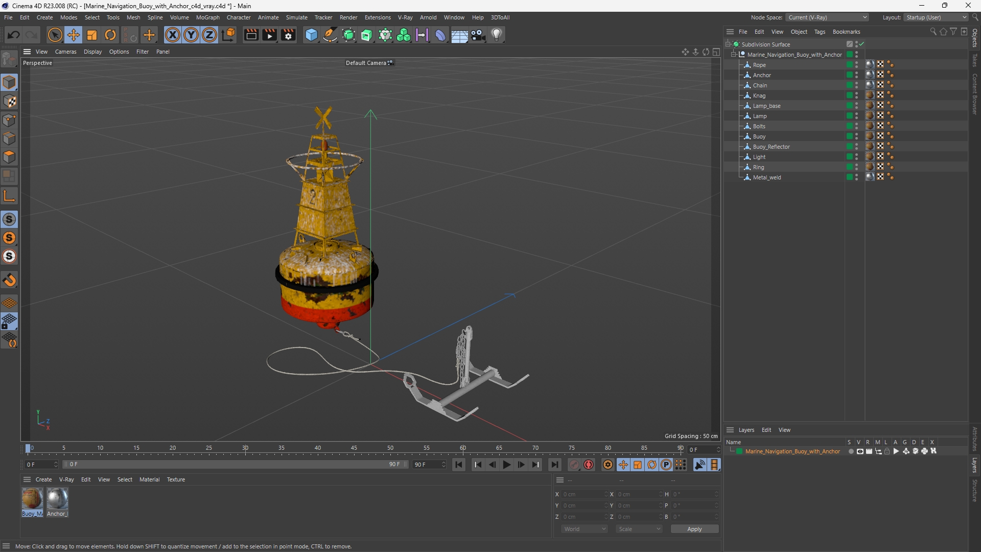 Marine Navigation Buoy with Anchor - view 12
