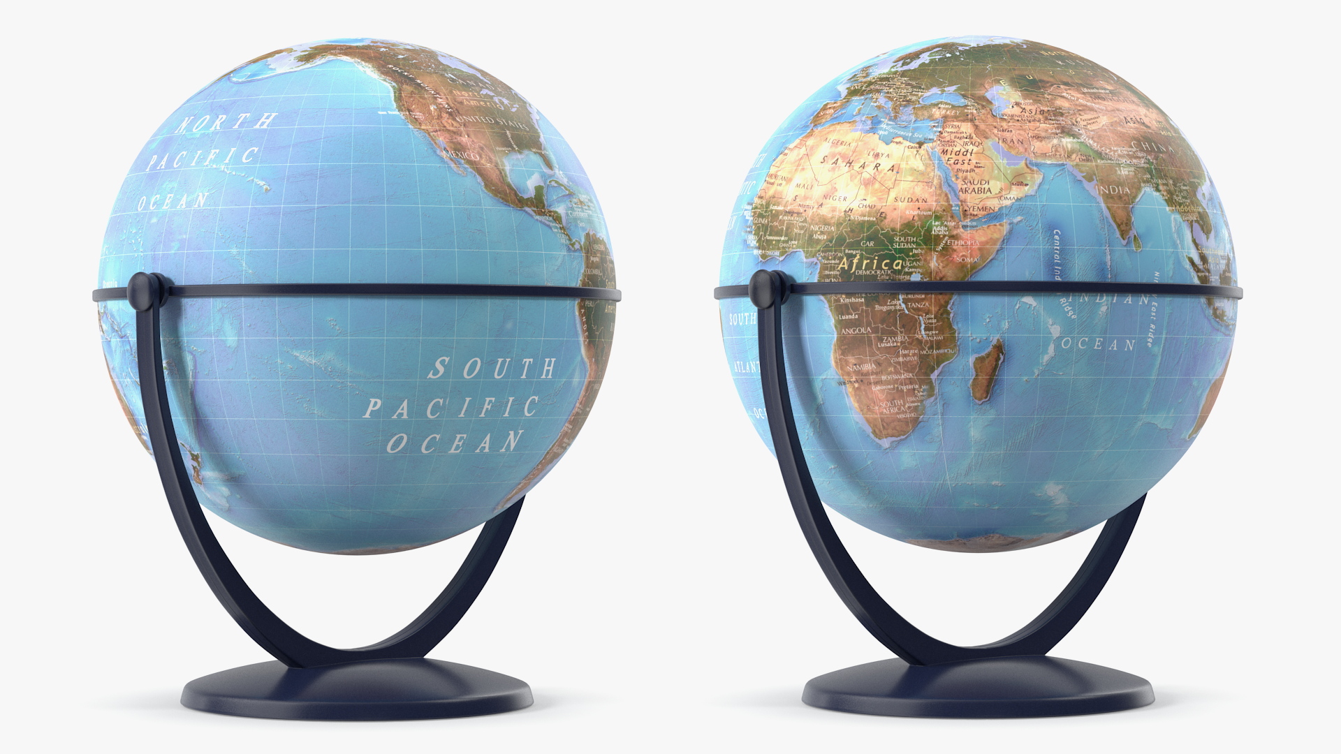 3D Physical World Globe with Stand