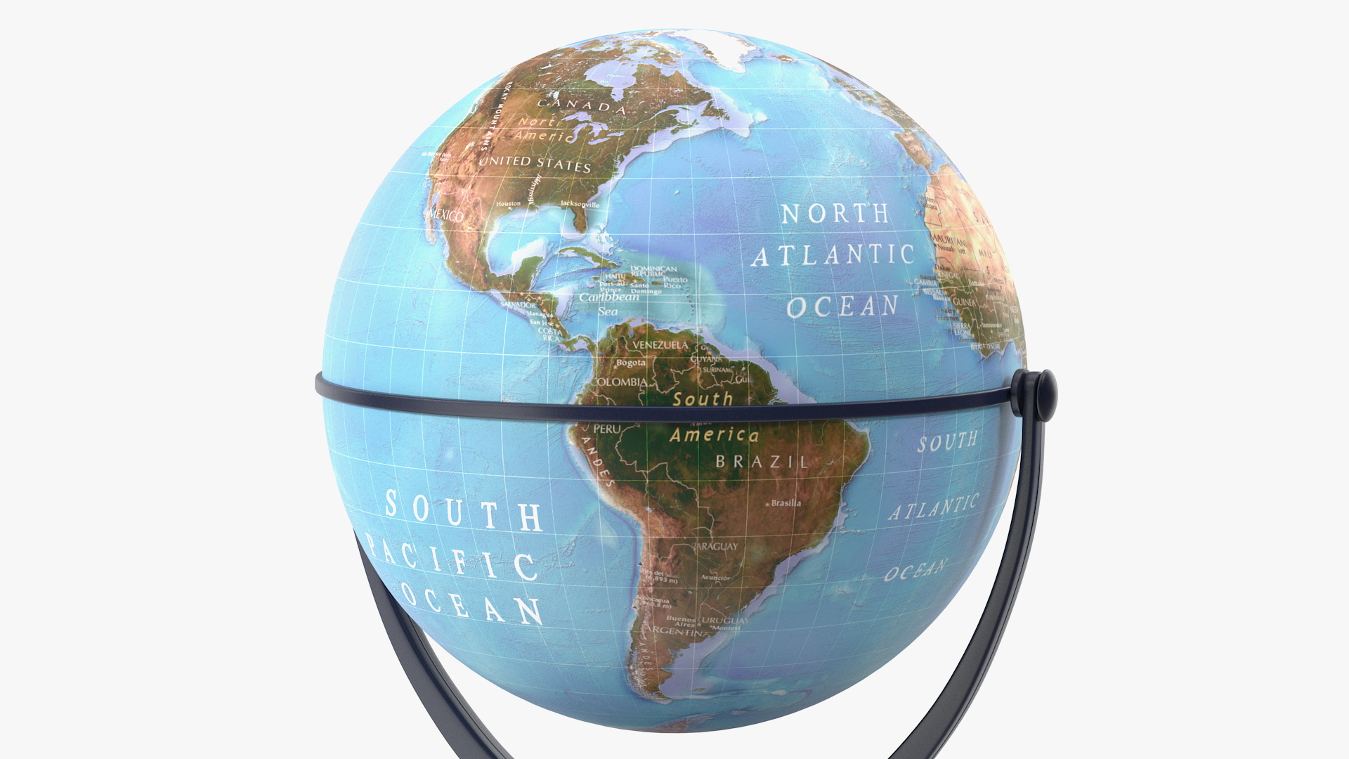 3D Physical World Globe with Stand