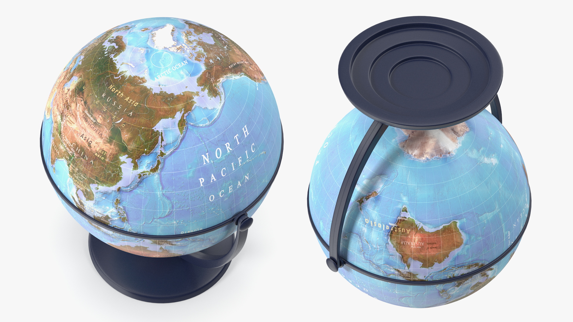 3D Physical World Globe with Stand