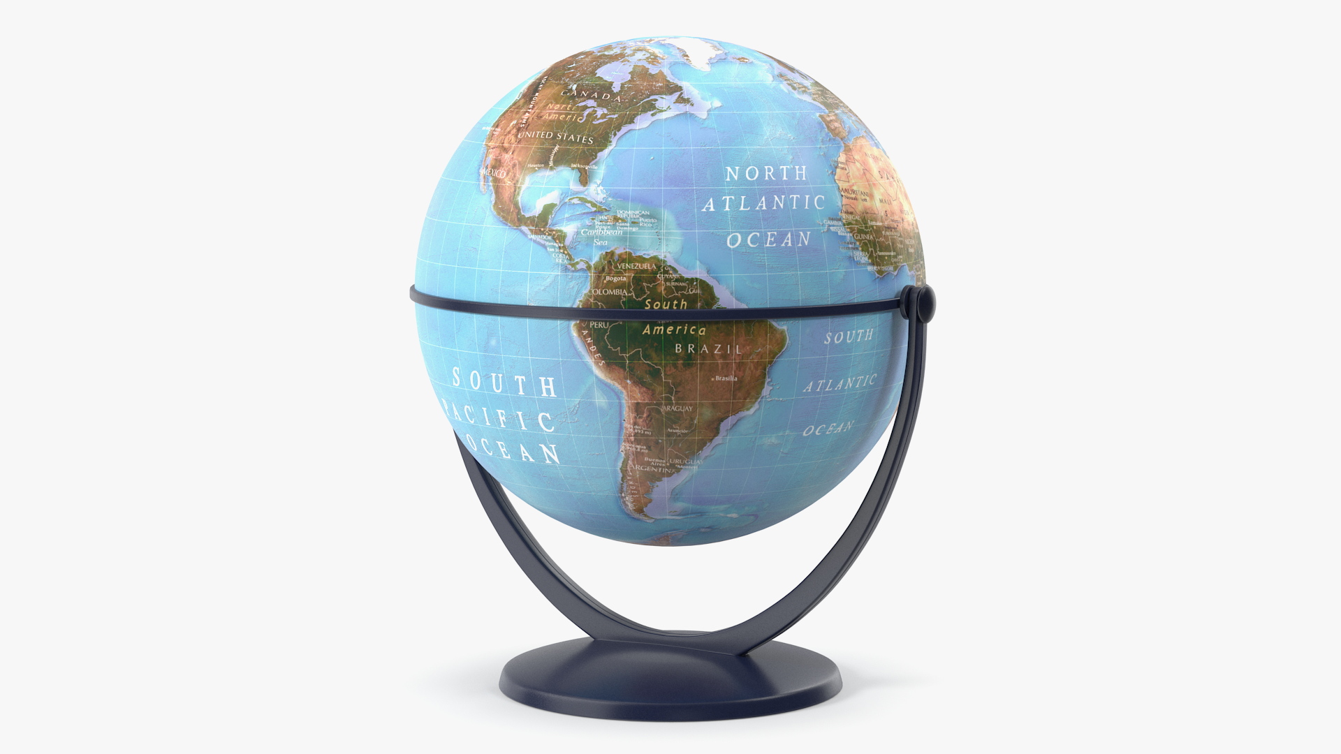 3D Physical World Globe with Stand