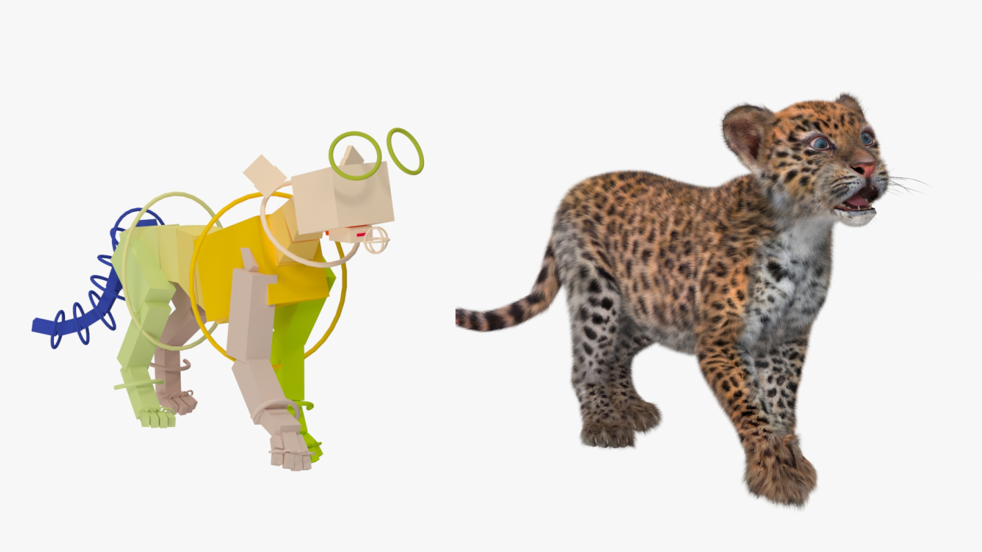 Leopard Cub Rigged with Fur 3D