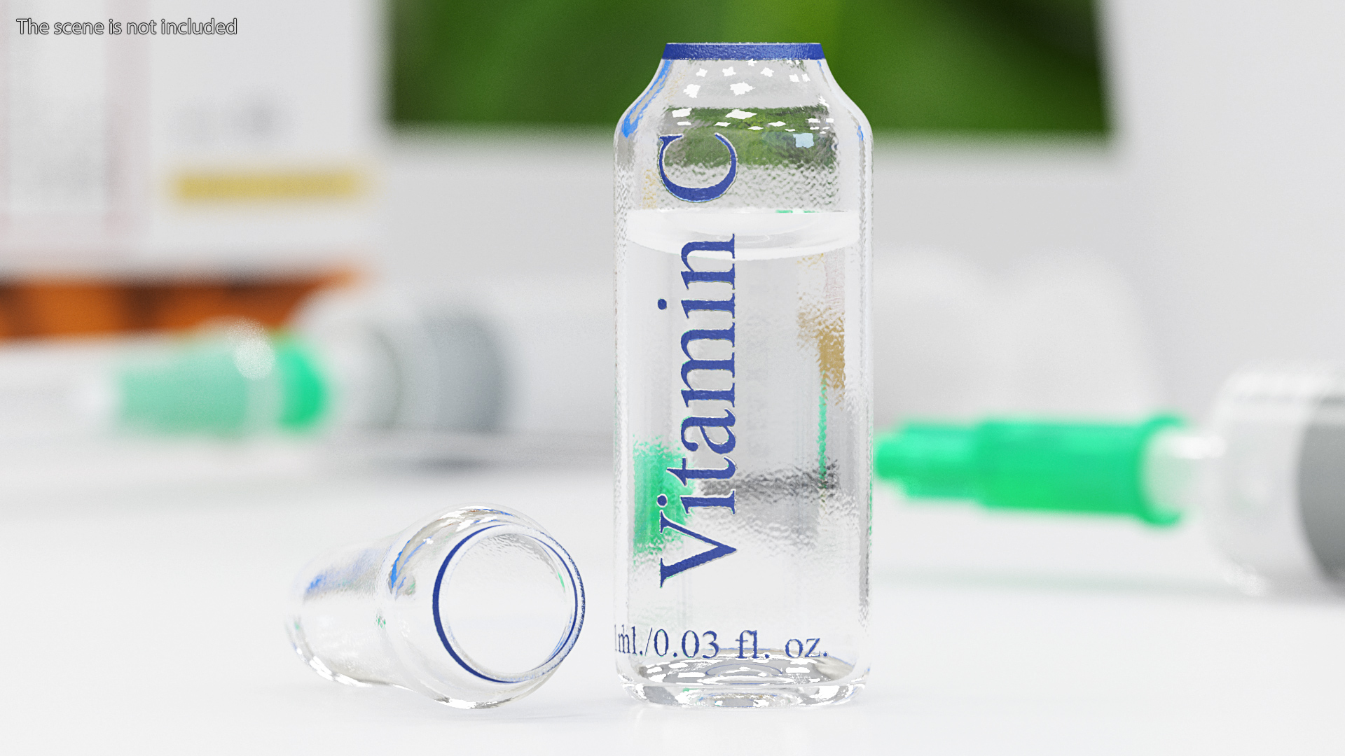 Ascorbic Acid 1ml Ampoule Opened 3D