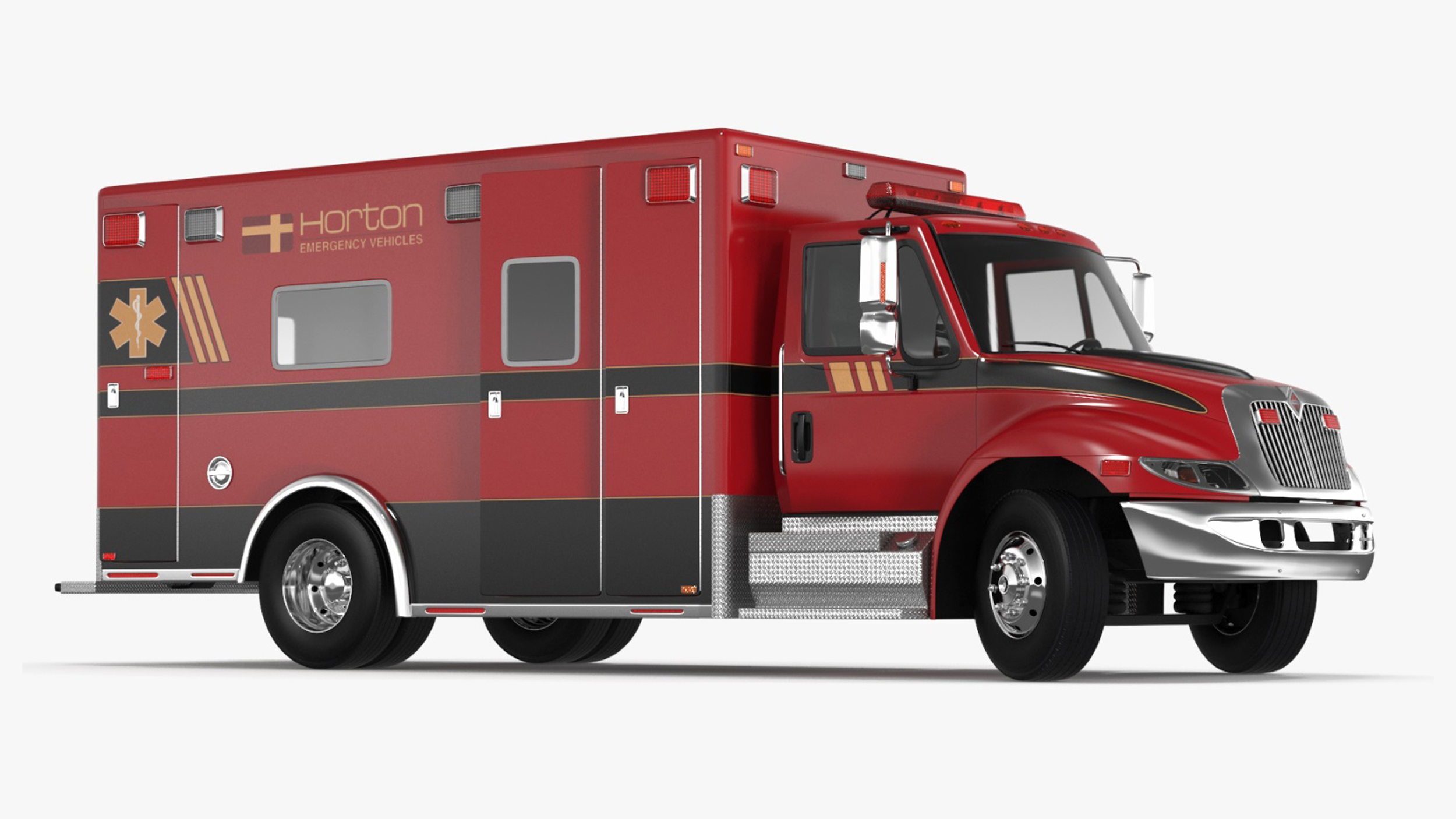 3D Durastar Medium Duty Ambulance Rigged for Cinema 4D