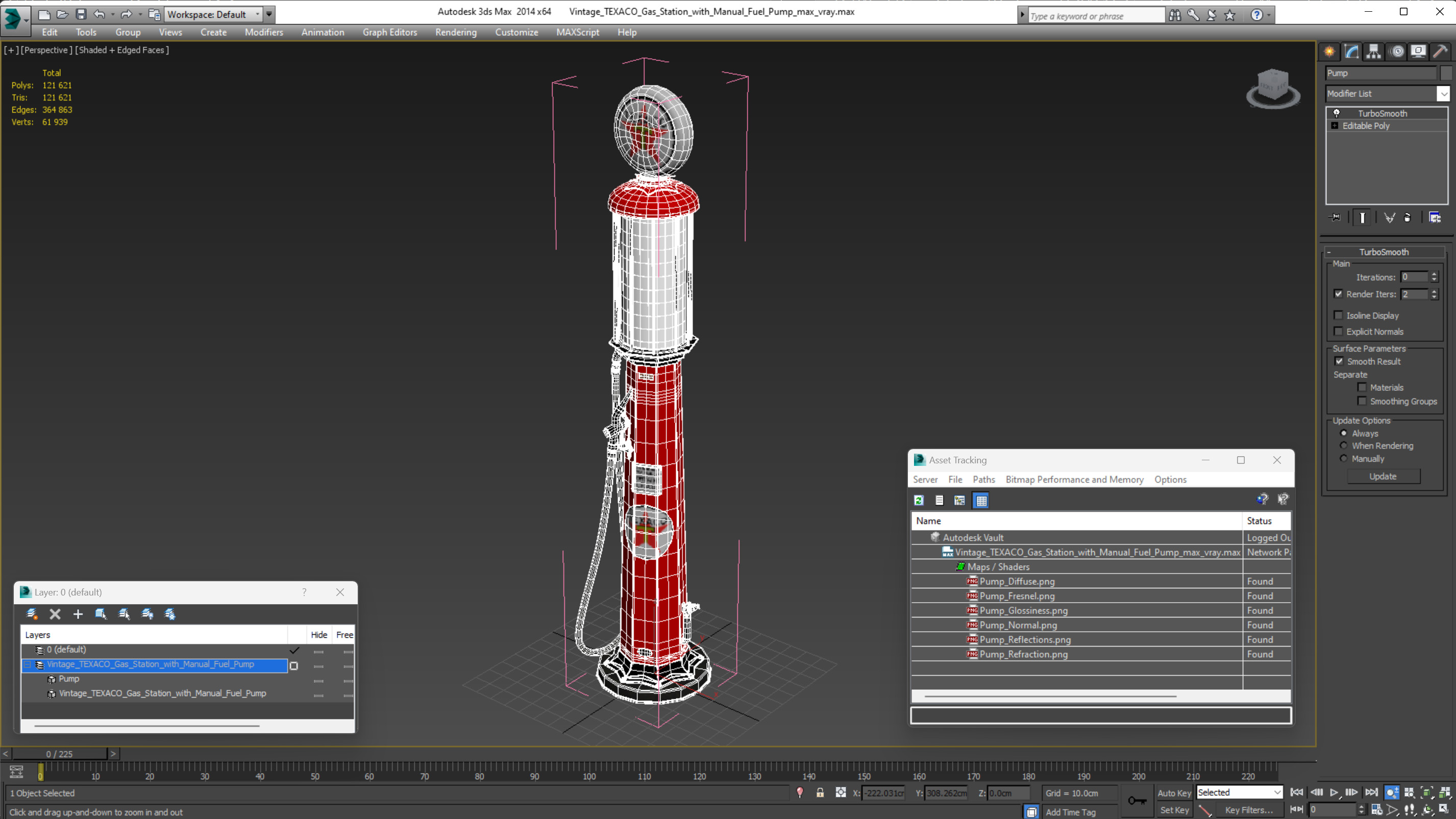 3D Vintage TEXACO Gas Station with Manual Fuel Pump model