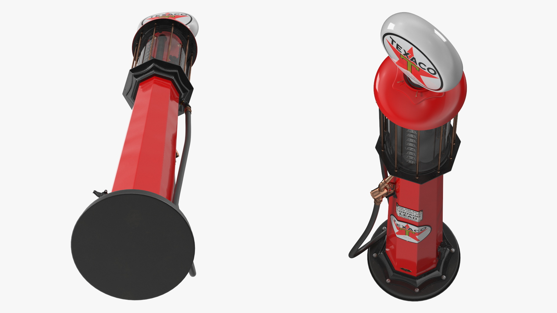 3D Vintage TEXACO Gas Station with Manual Fuel Pump model