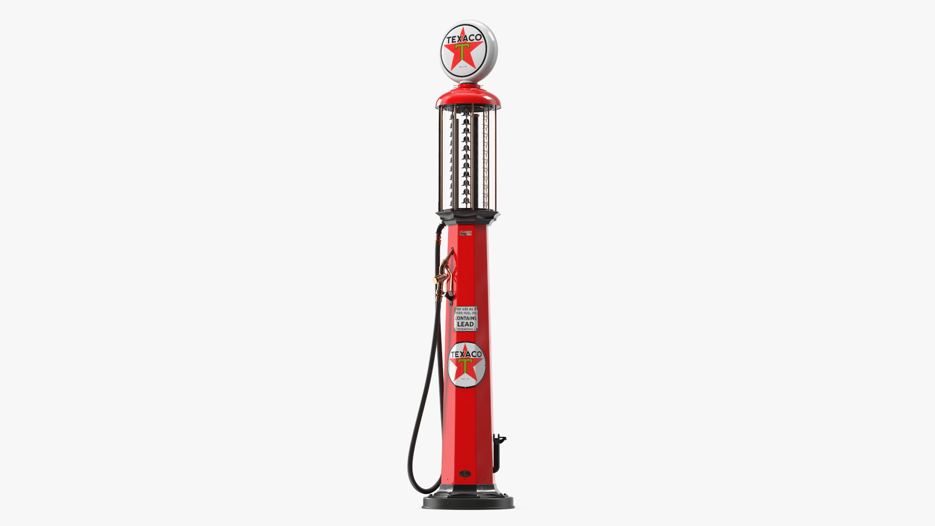 3D Vintage TEXACO Gas Station with Manual Fuel Pump model