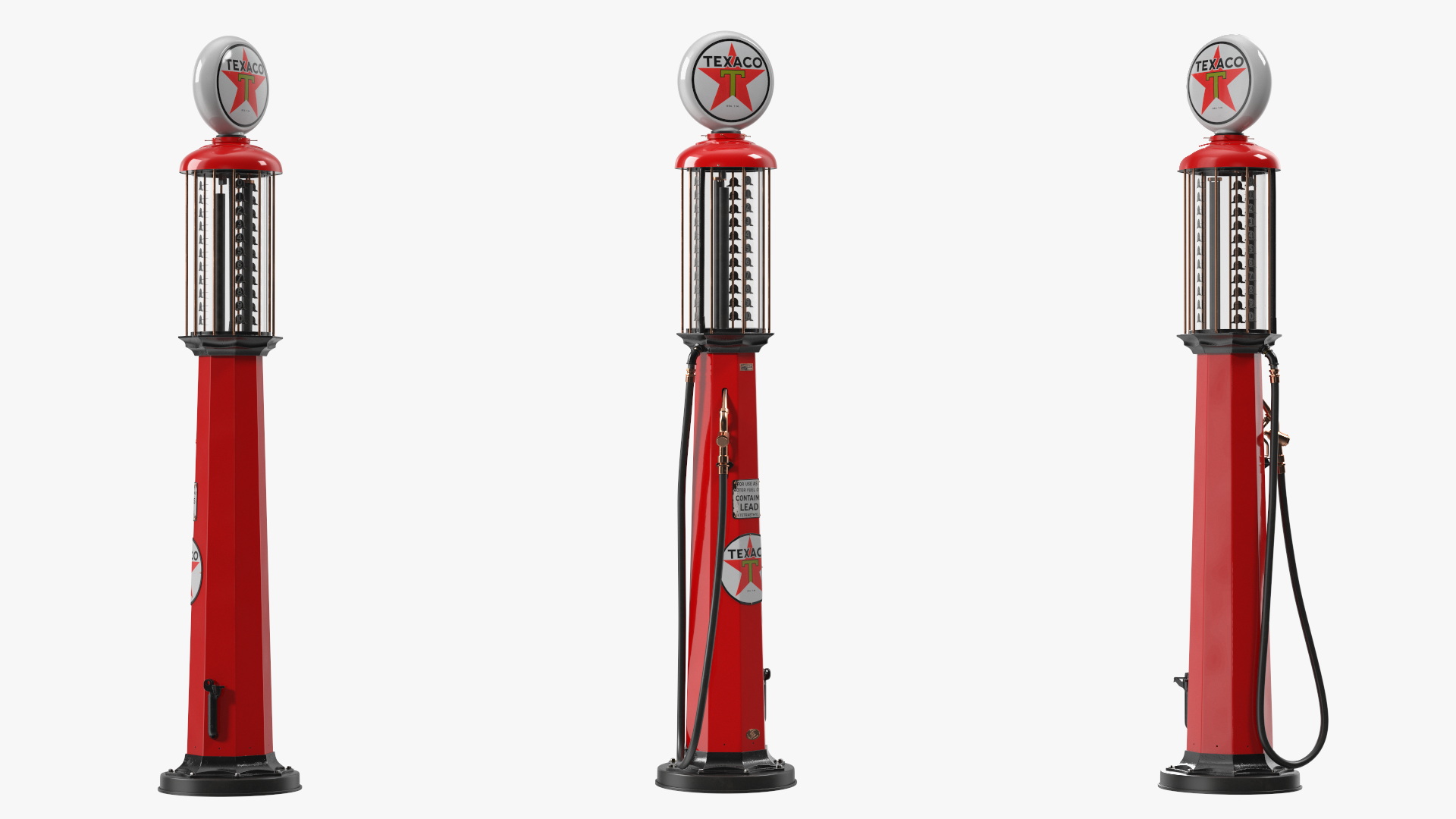 3D Vintage TEXACO Gas Station with Manual Fuel Pump model