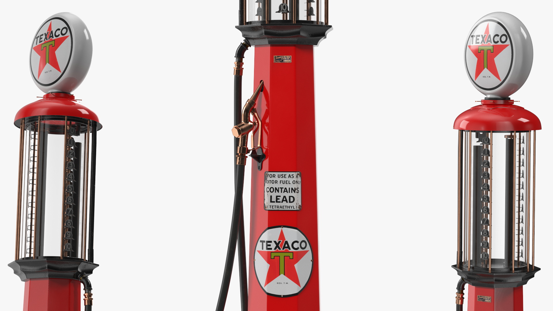 3D Vintage TEXACO Gas Station with Manual Fuel Pump model