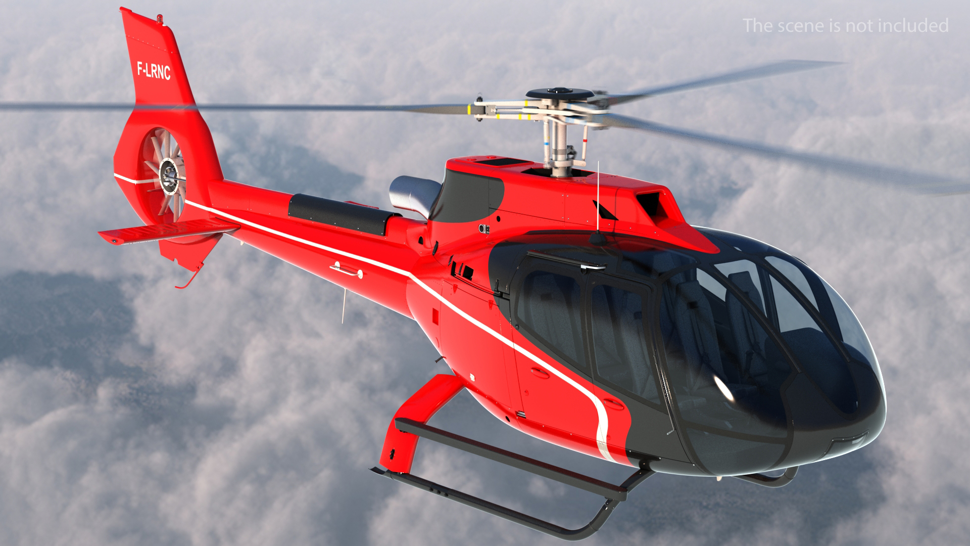 3D model Civil Helicopter Airbus H130 Rigged