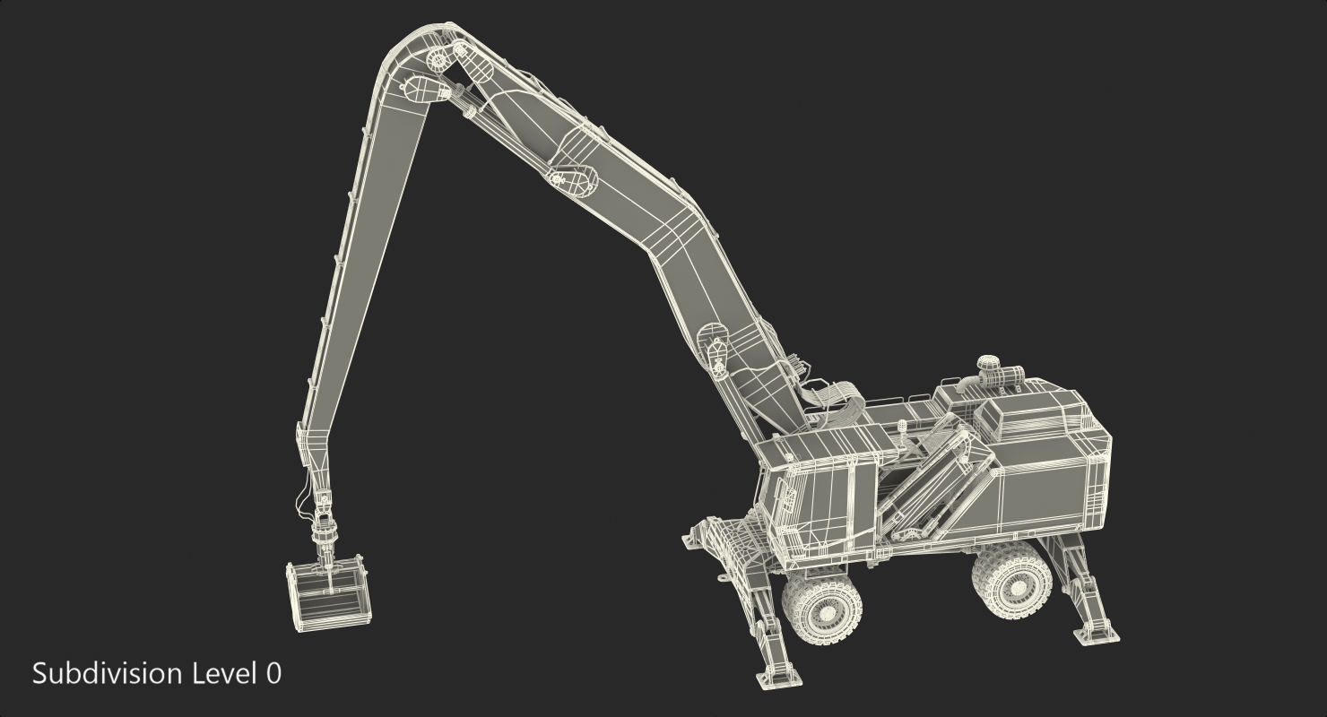 3D model Wheeled Excavator Generic