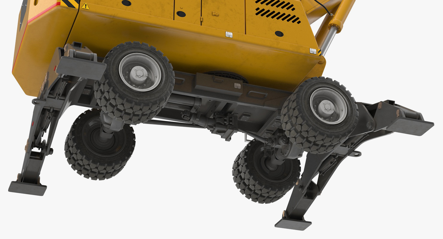 3D model Wheeled Excavator Generic