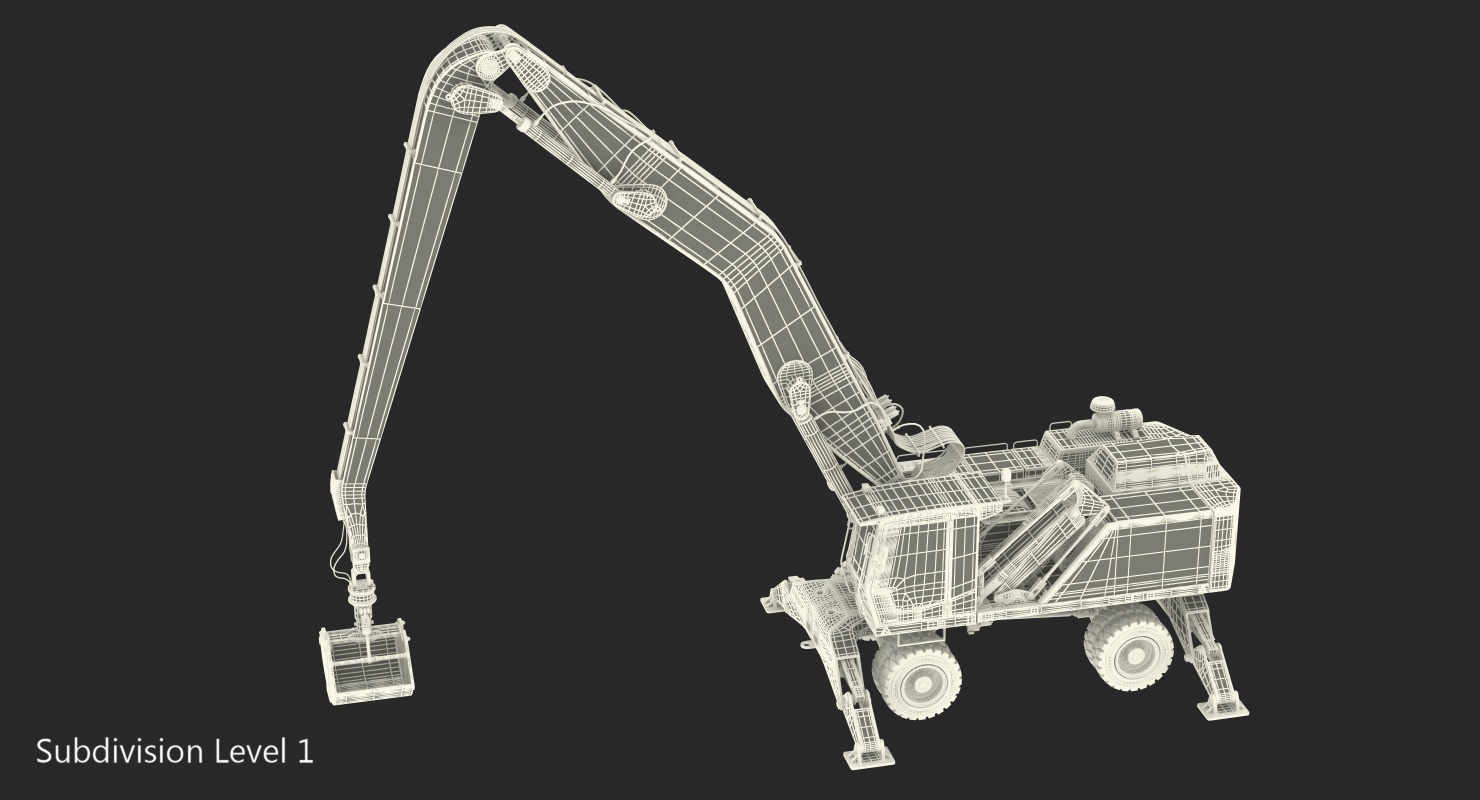3D model Wheeled Excavator Generic