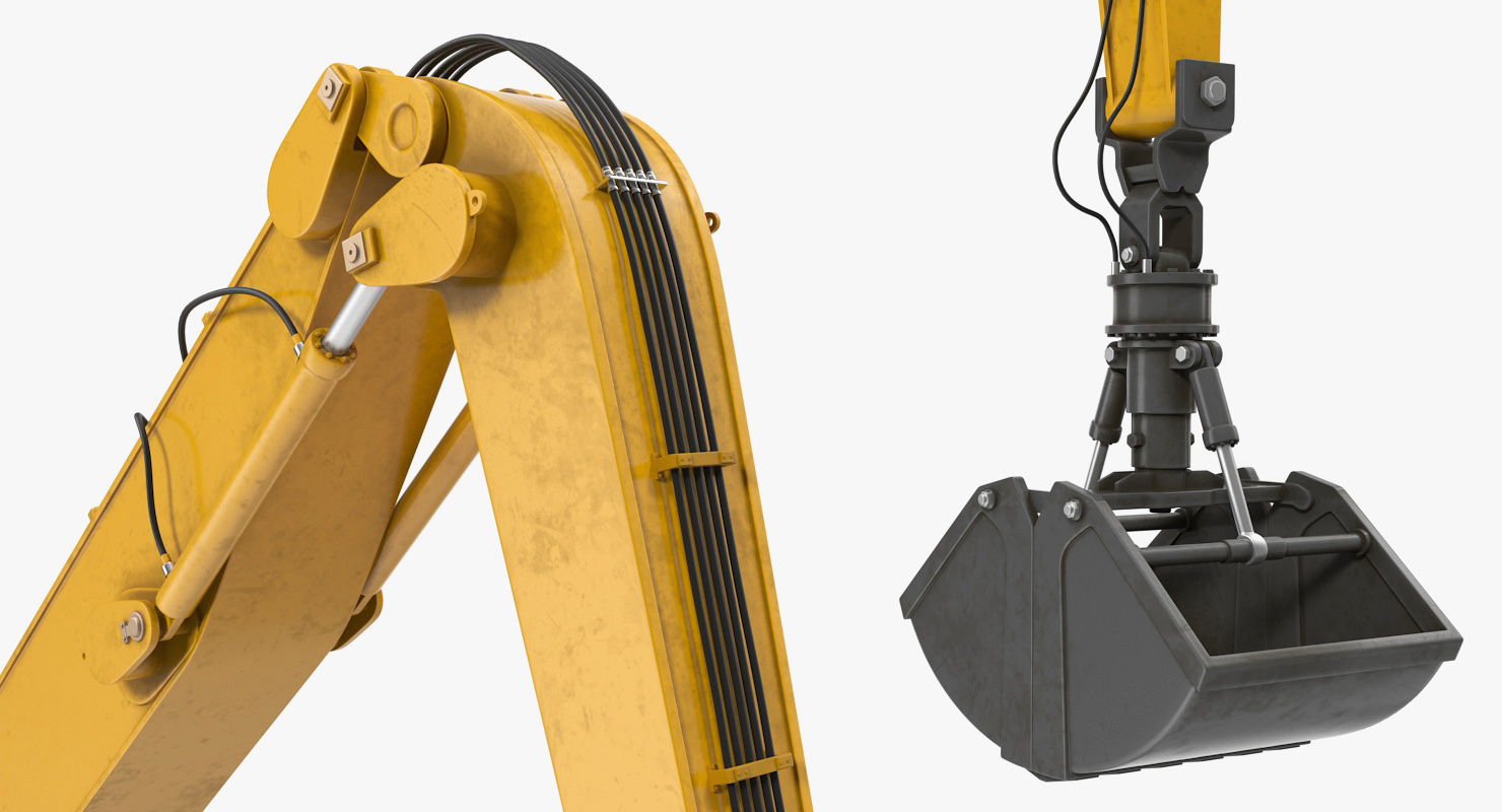 3D model Wheeled Excavator Generic