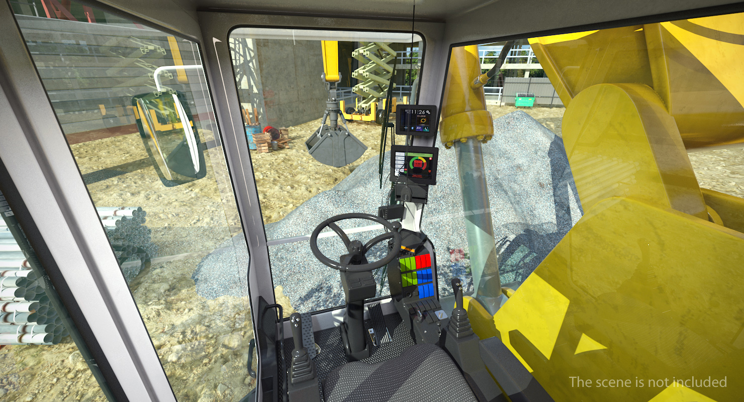 3D model Wheeled Excavator Generic