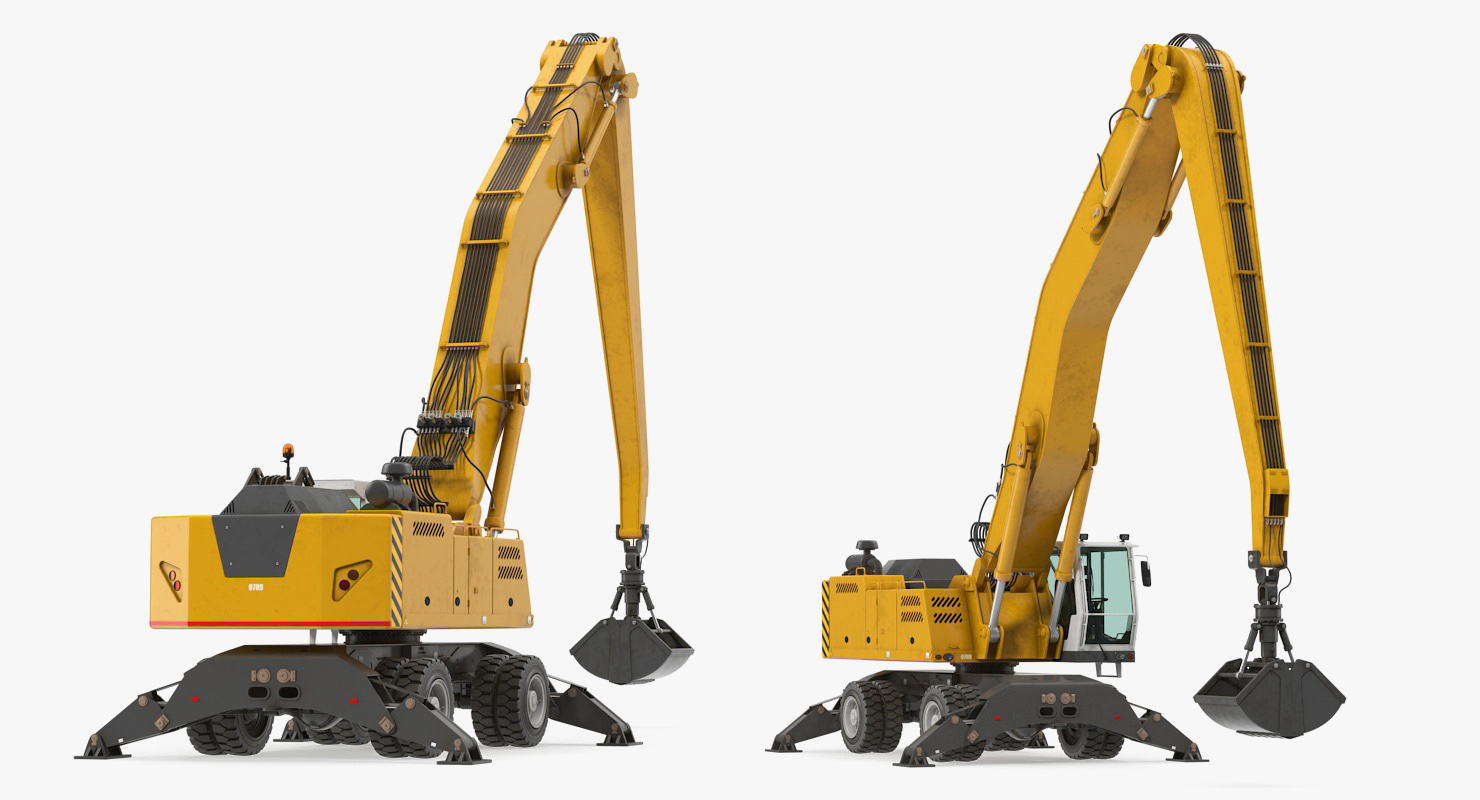 3D model Wheeled Excavator Generic