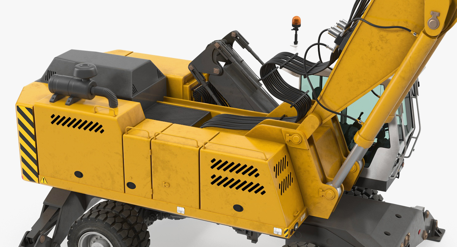 3D model Wheeled Excavator Generic