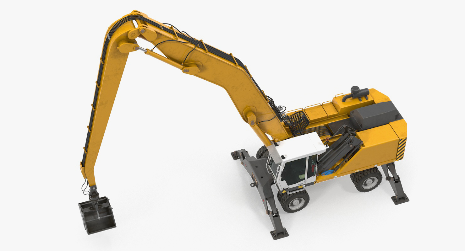 3D model Wheeled Excavator Generic