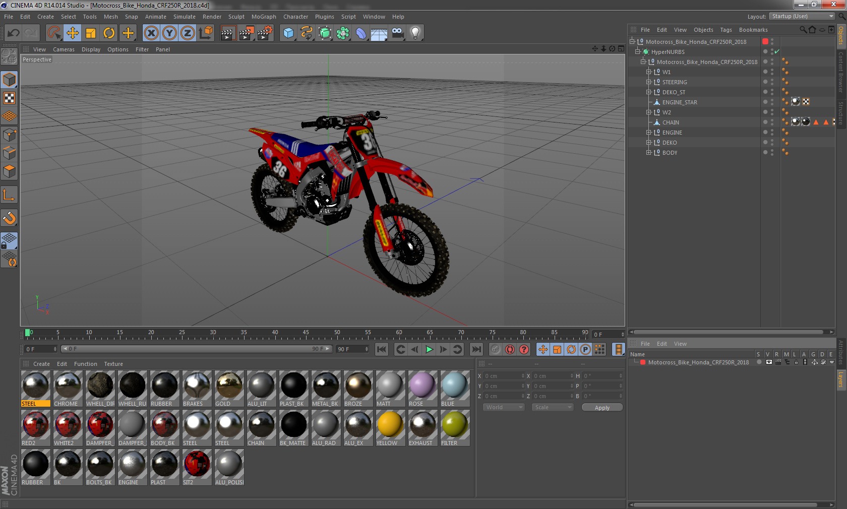 3D Motocross Bike Honda CRF250R 2018 model