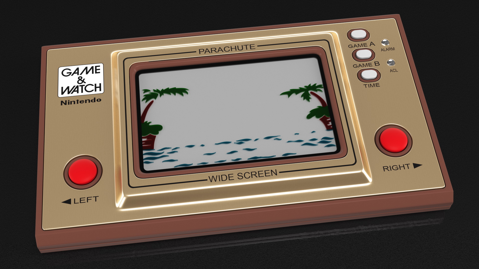 Nintendo Game and Watch Parachute Game Console Turned Off 3D