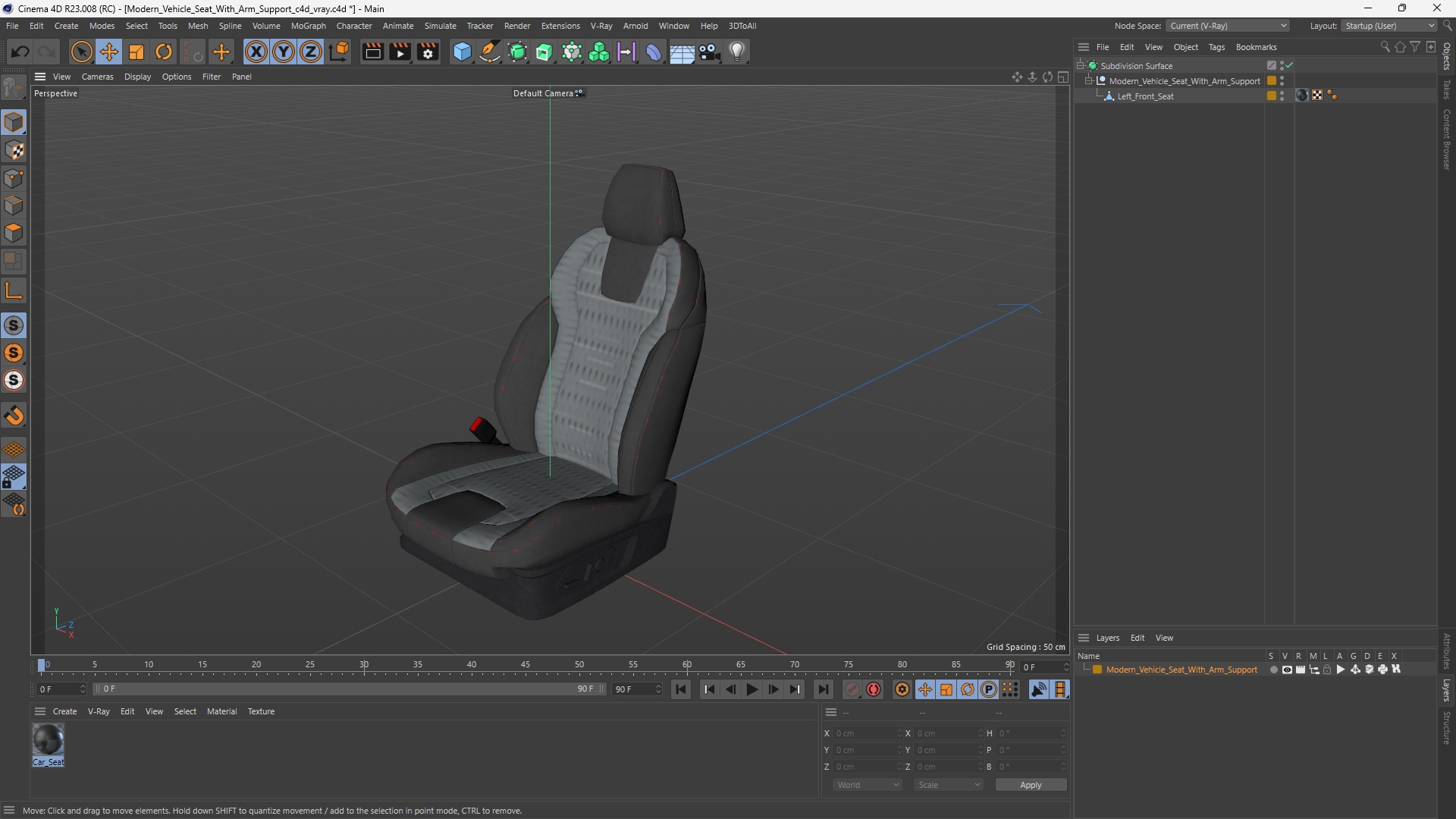 Modern Vehicle Seat With Arm Support - view 12