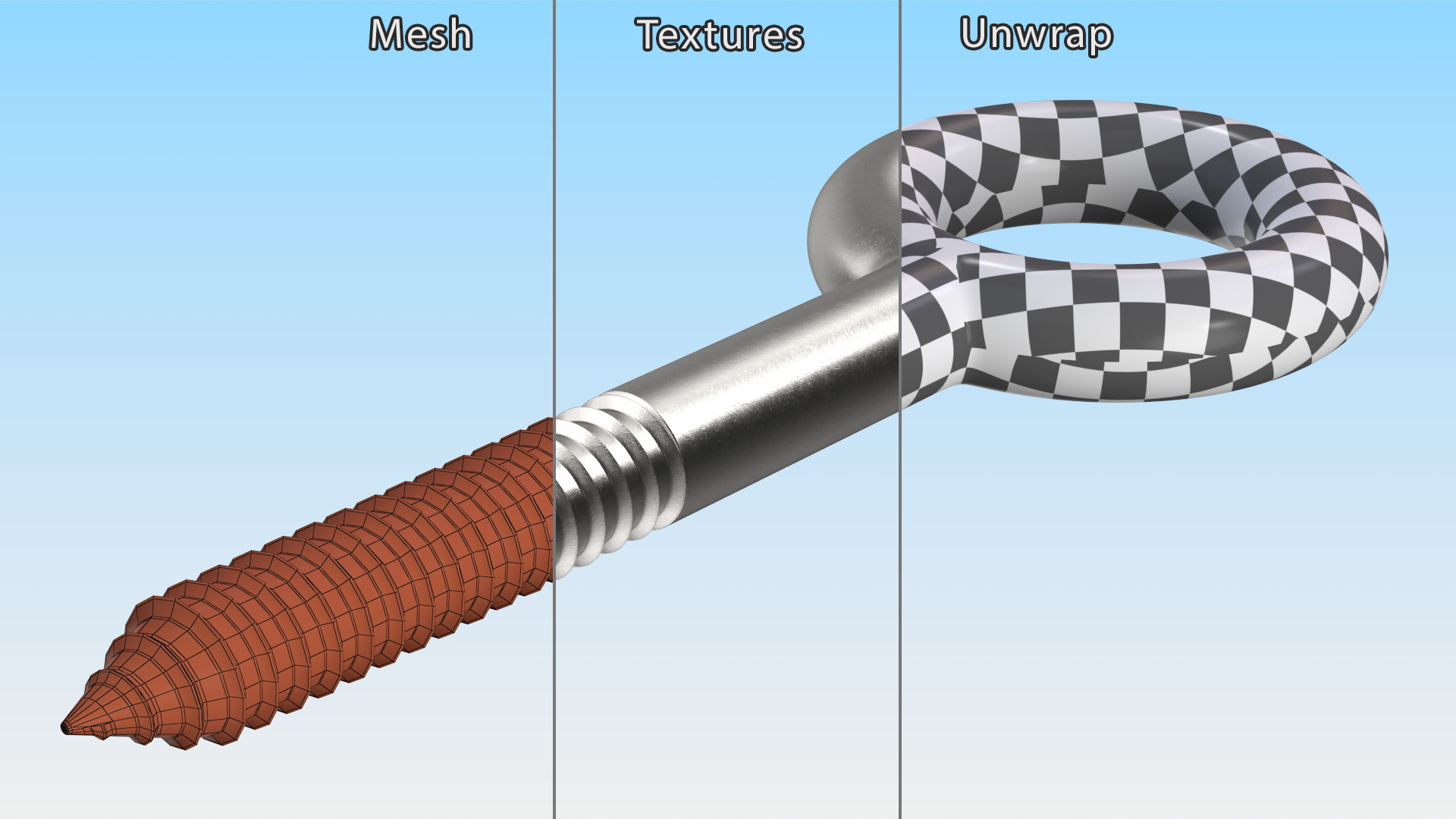 3D Eye Lag Screw model