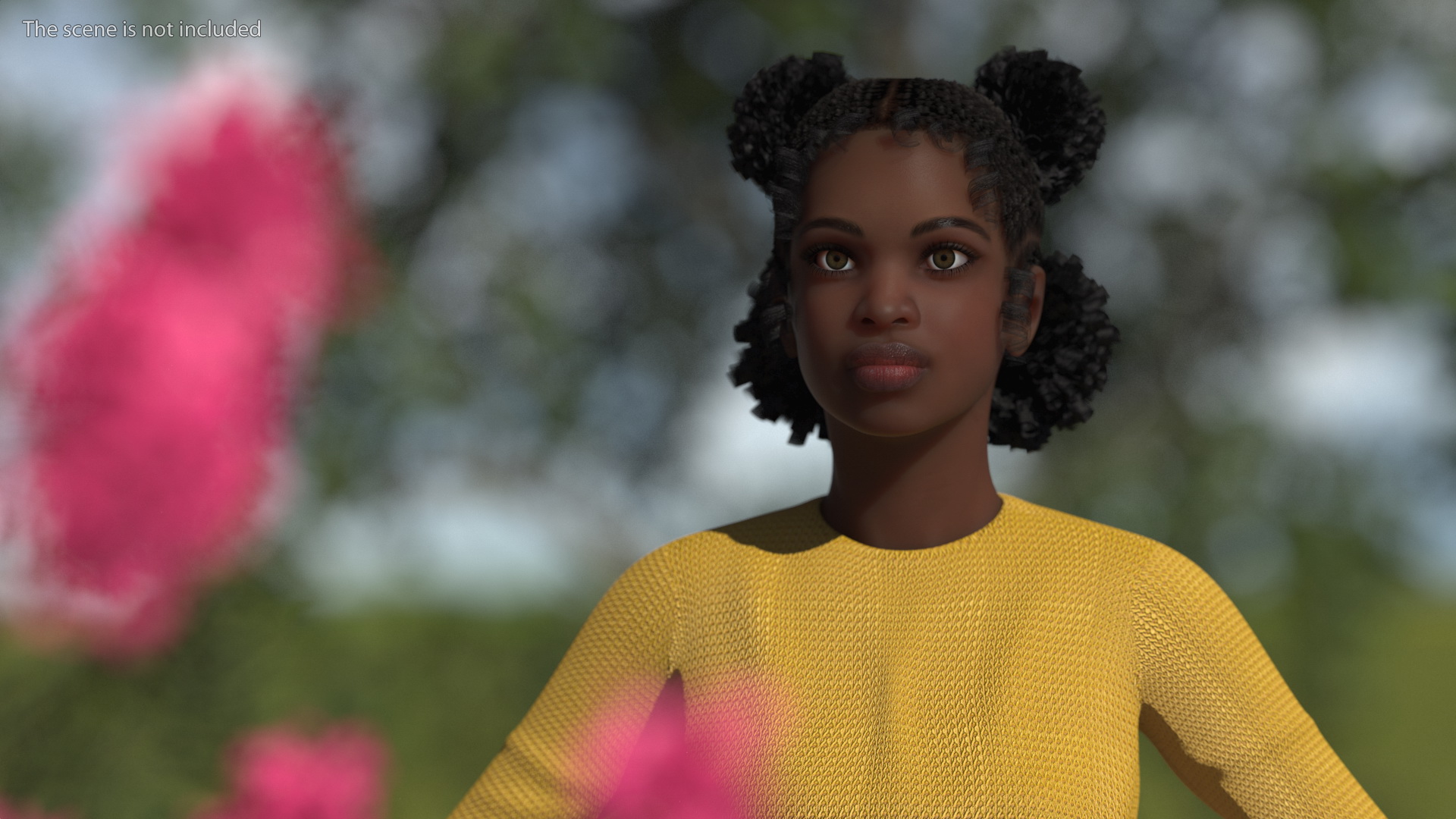 Street Style Black Young Woman T Pose 3D
