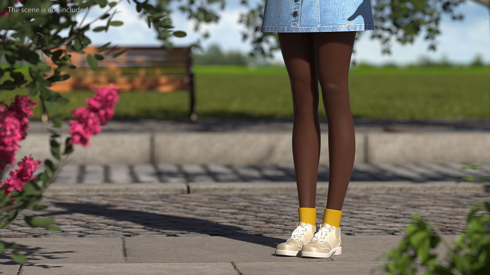 Street Style Black Young Woman T Pose 3D