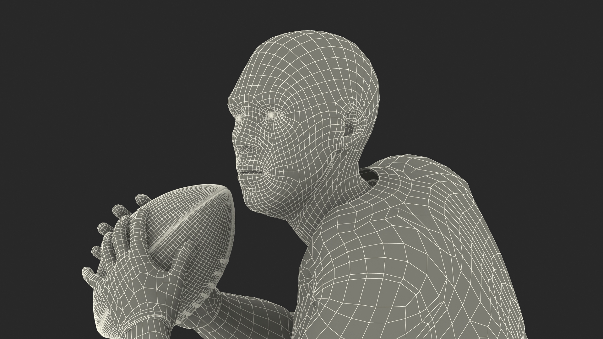 3D Black Man American Football Player Red Uniform Running The Ball model