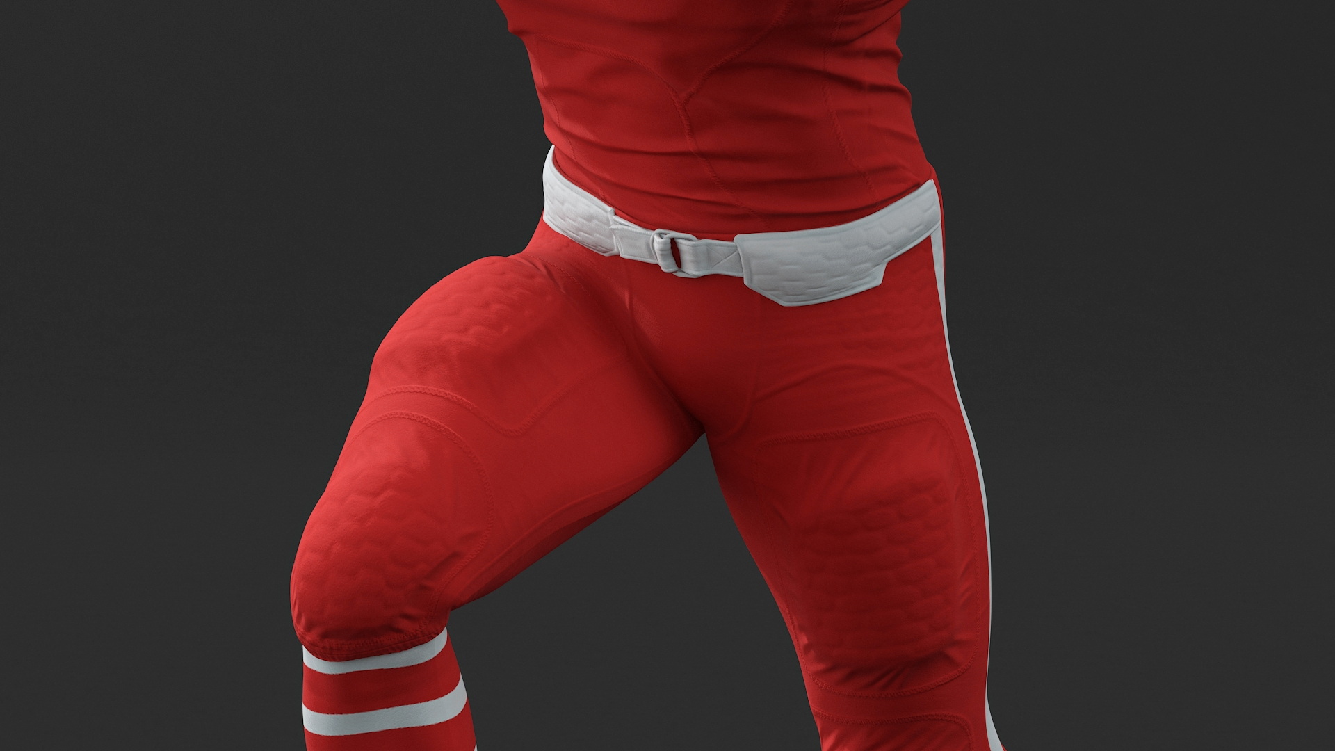 3D Black Man American Football Player Red Uniform Running The Ball model