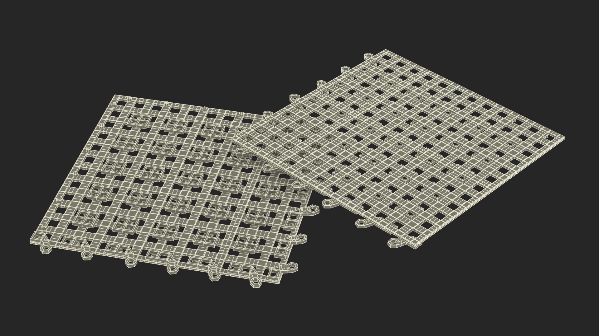 3D model PVC Floor Mat Piece Green