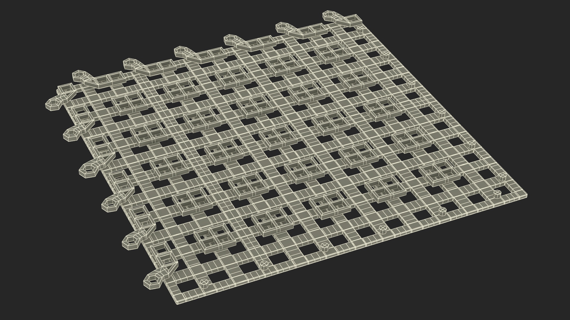 3D model PVC Floor Mat Piece Green
