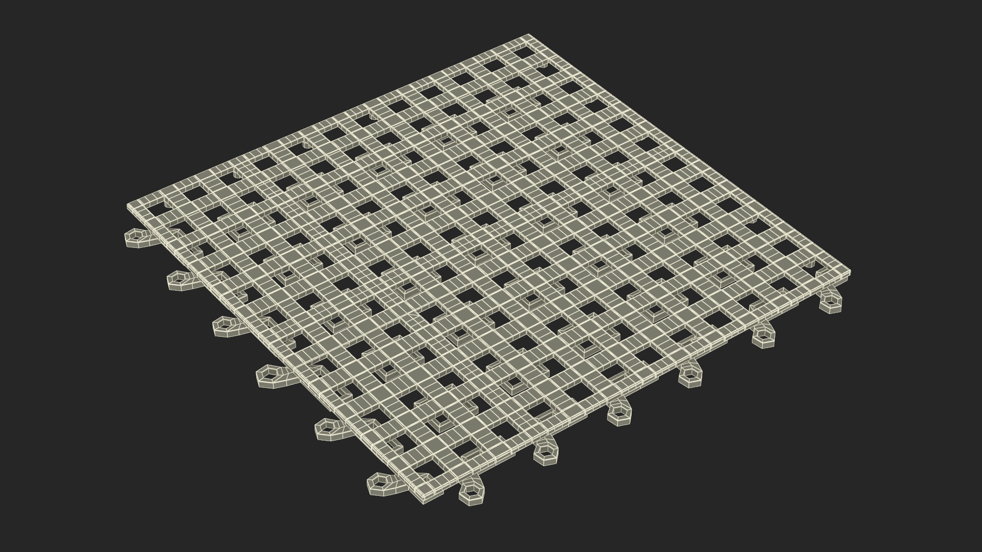 3D model PVC Floor Mat Piece Green