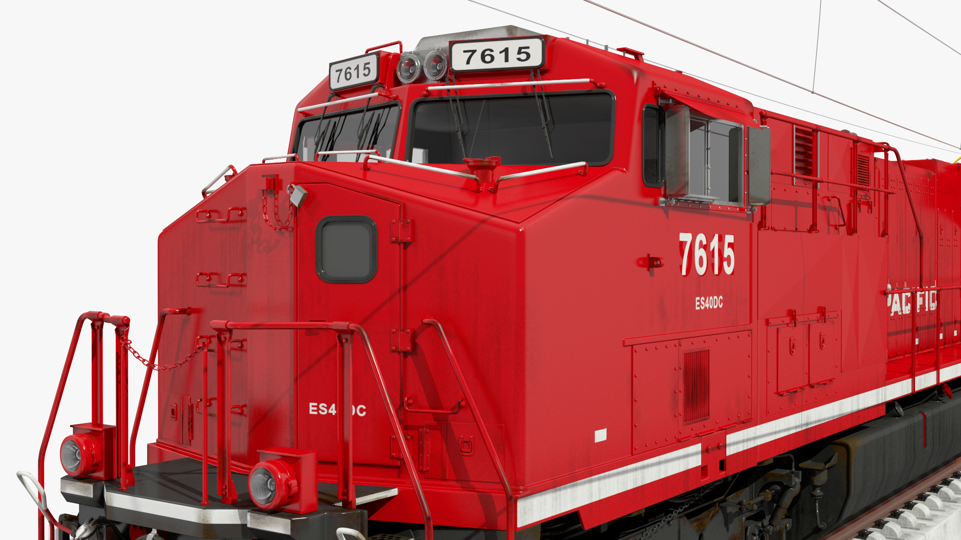 3D Freight Train with Autorack Train Car on Railway model