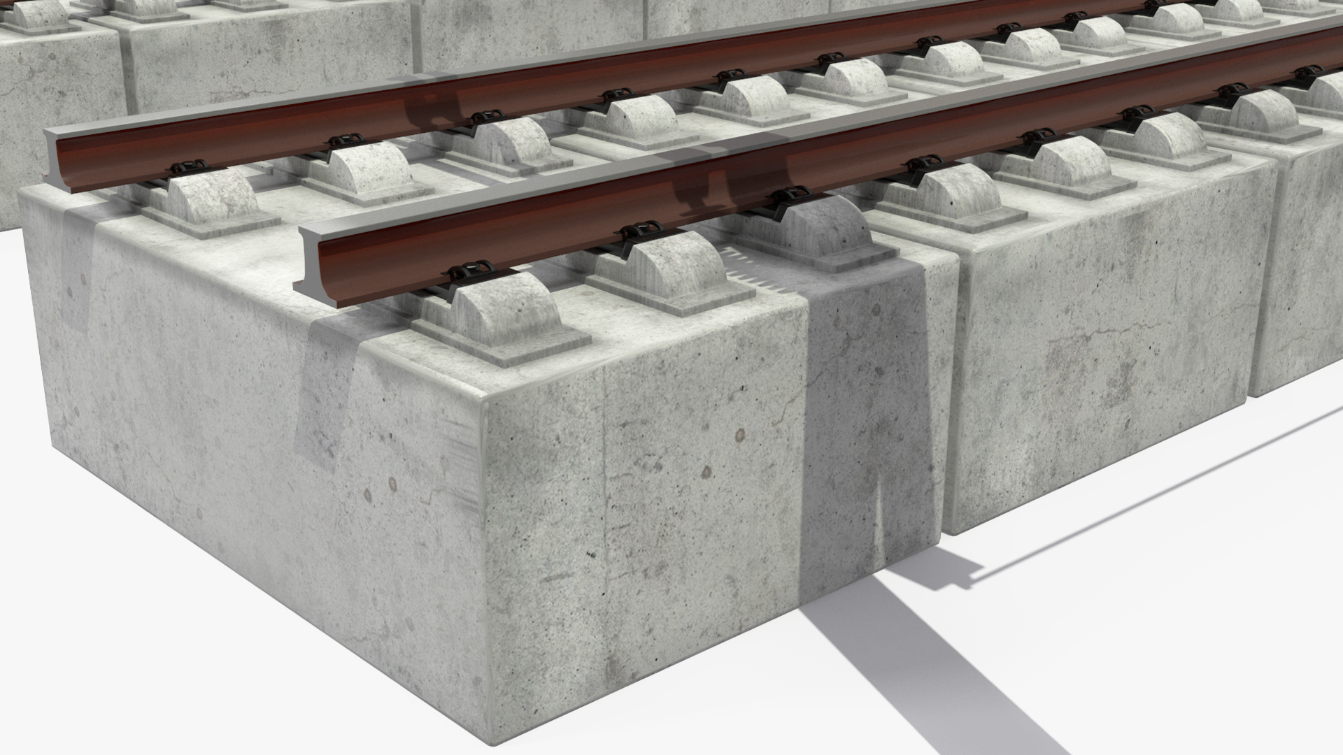 3D Freight Train with Autorack Train Car on Railway model