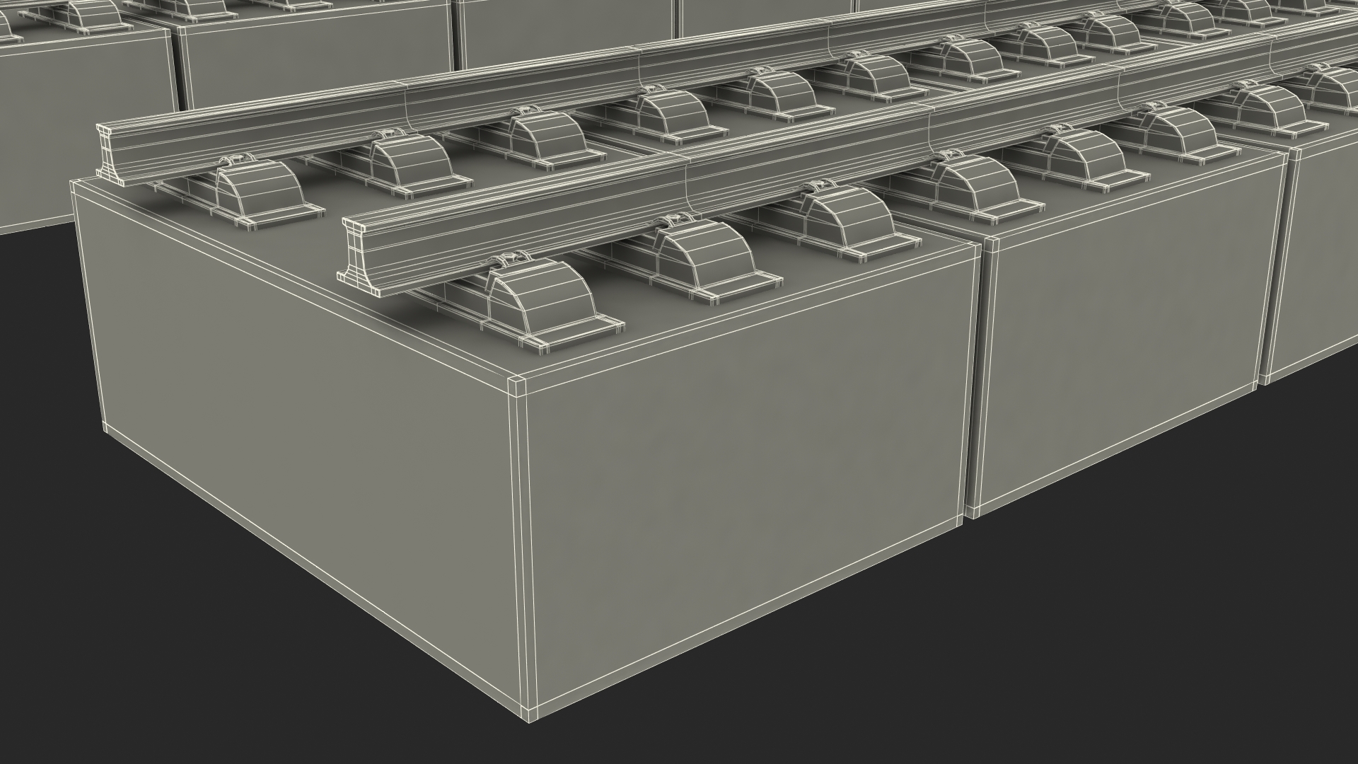 3D Freight Train with Autorack Train Car on Railway model