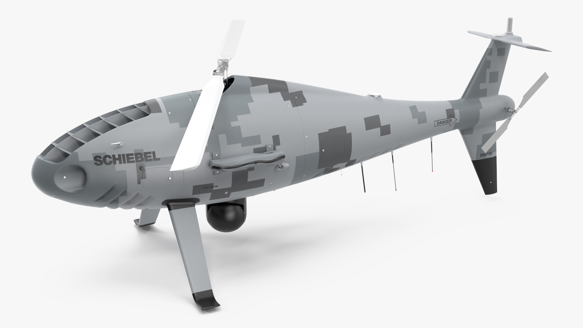 Schiebel Camcopter S100 UAV Finnish Coast Guard Rigged 3D model