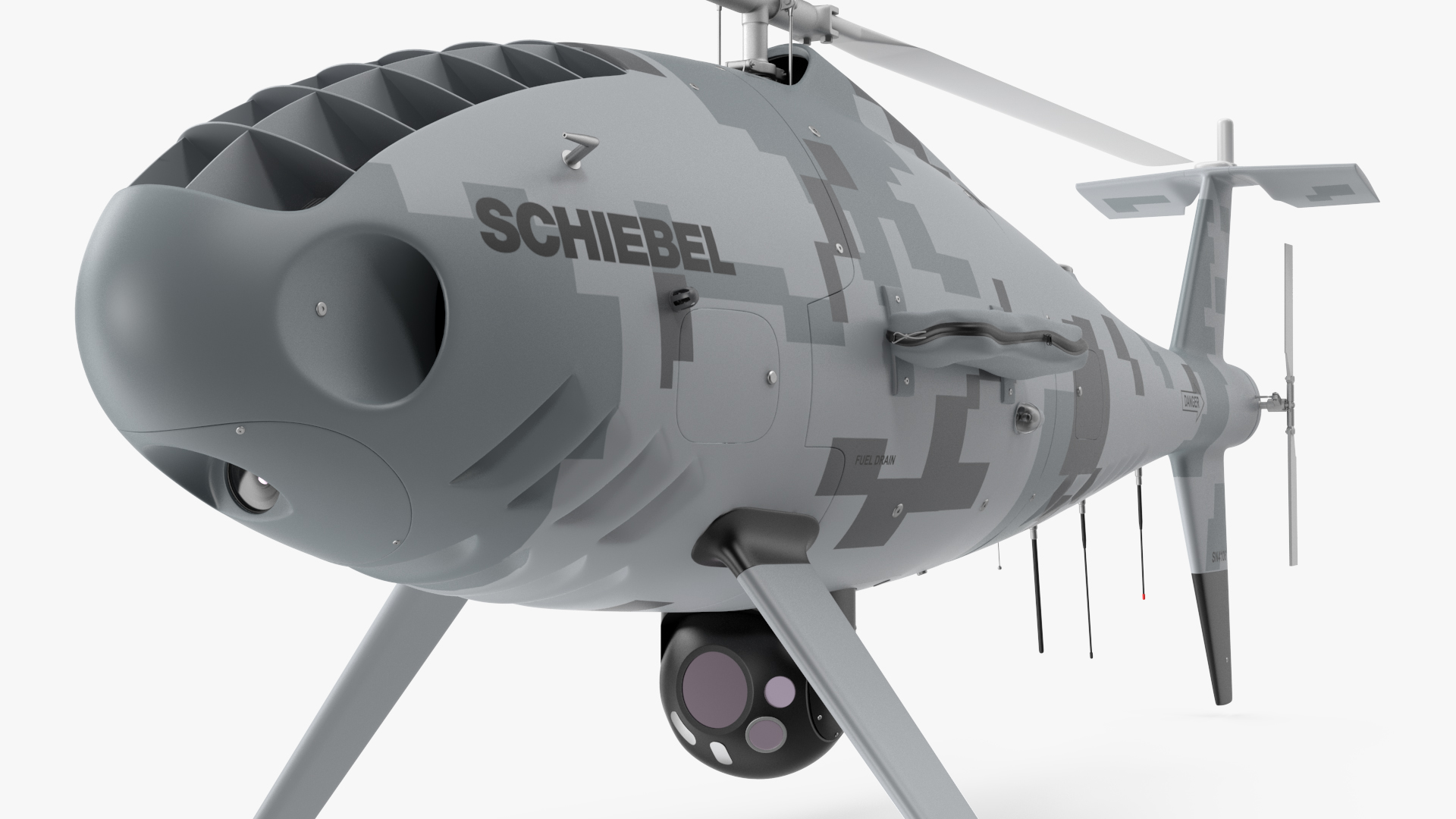 Schiebel Camcopter S100 UAV Finnish Coast Guard Rigged 3D model