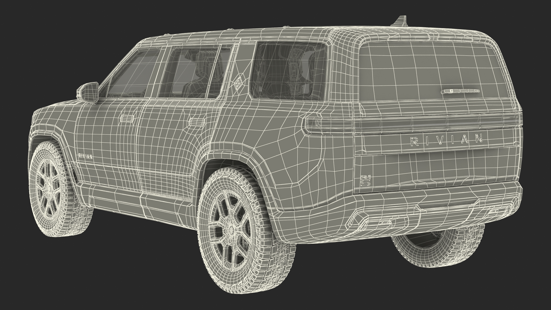 3D model 2023 Rivian R1S Quad Motor Red