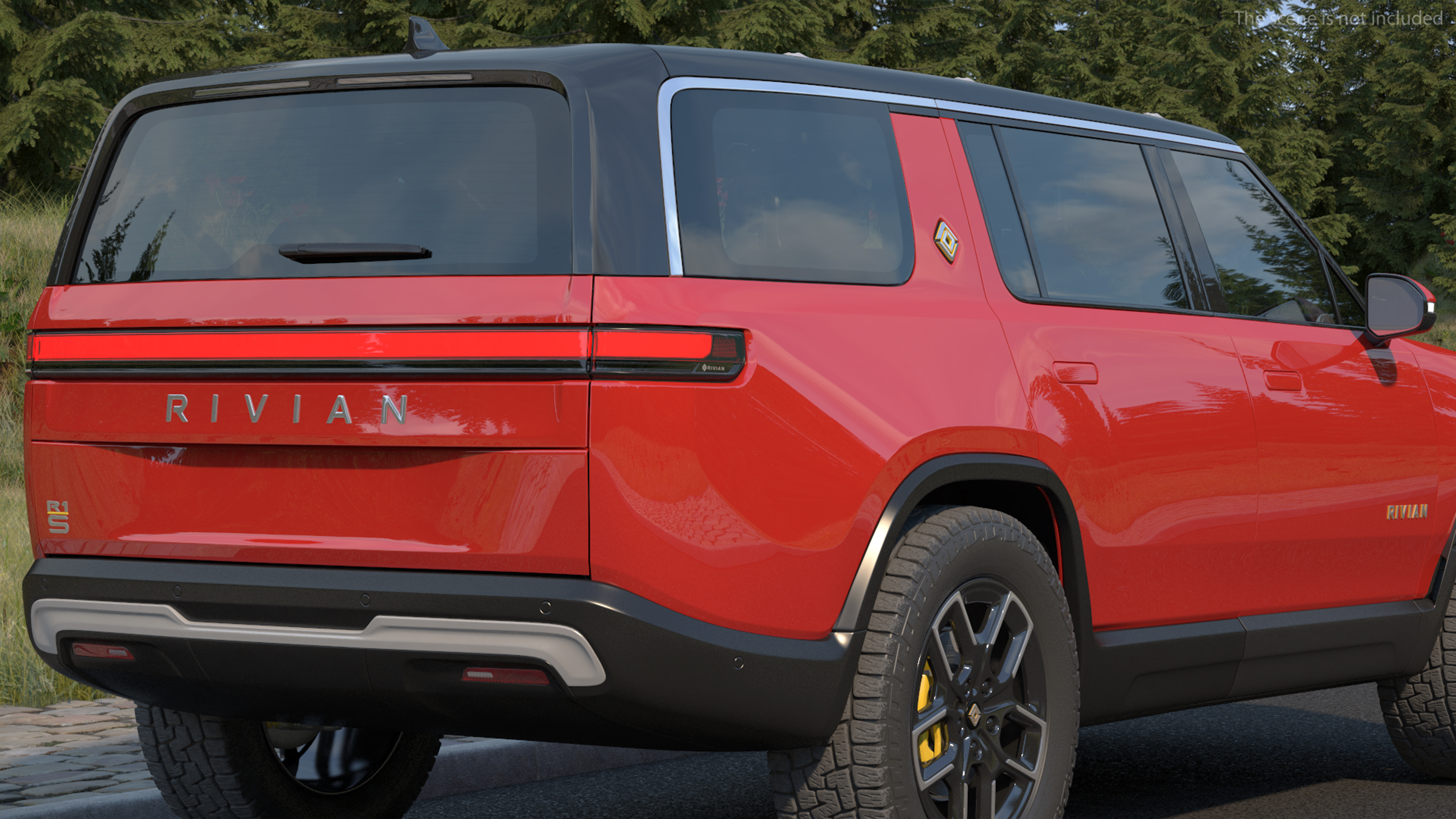3D model 2023 Rivian R1S Quad Motor Red