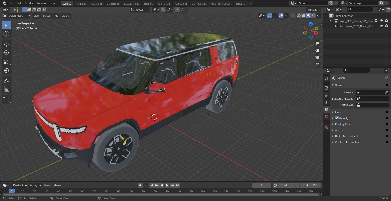 3D model 2023 Rivian R1S Quad Motor Red