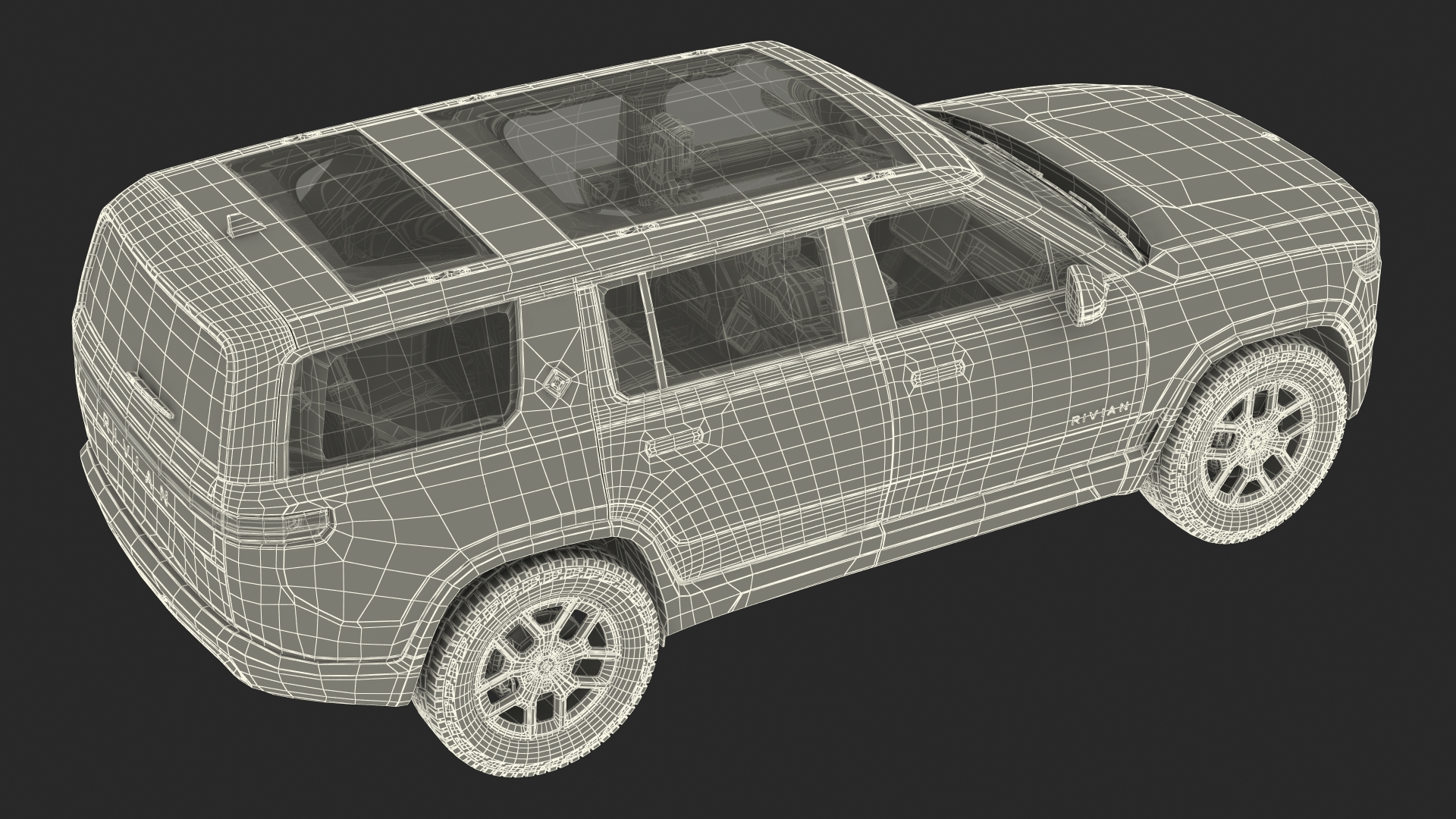3D model 2023 Rivian R1S Quad Motor Red