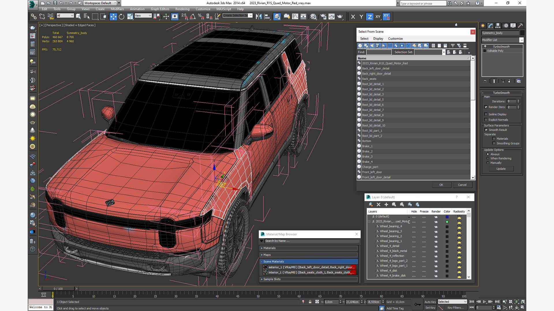 3D model 2023 Rivian R1S Quad Motor Red