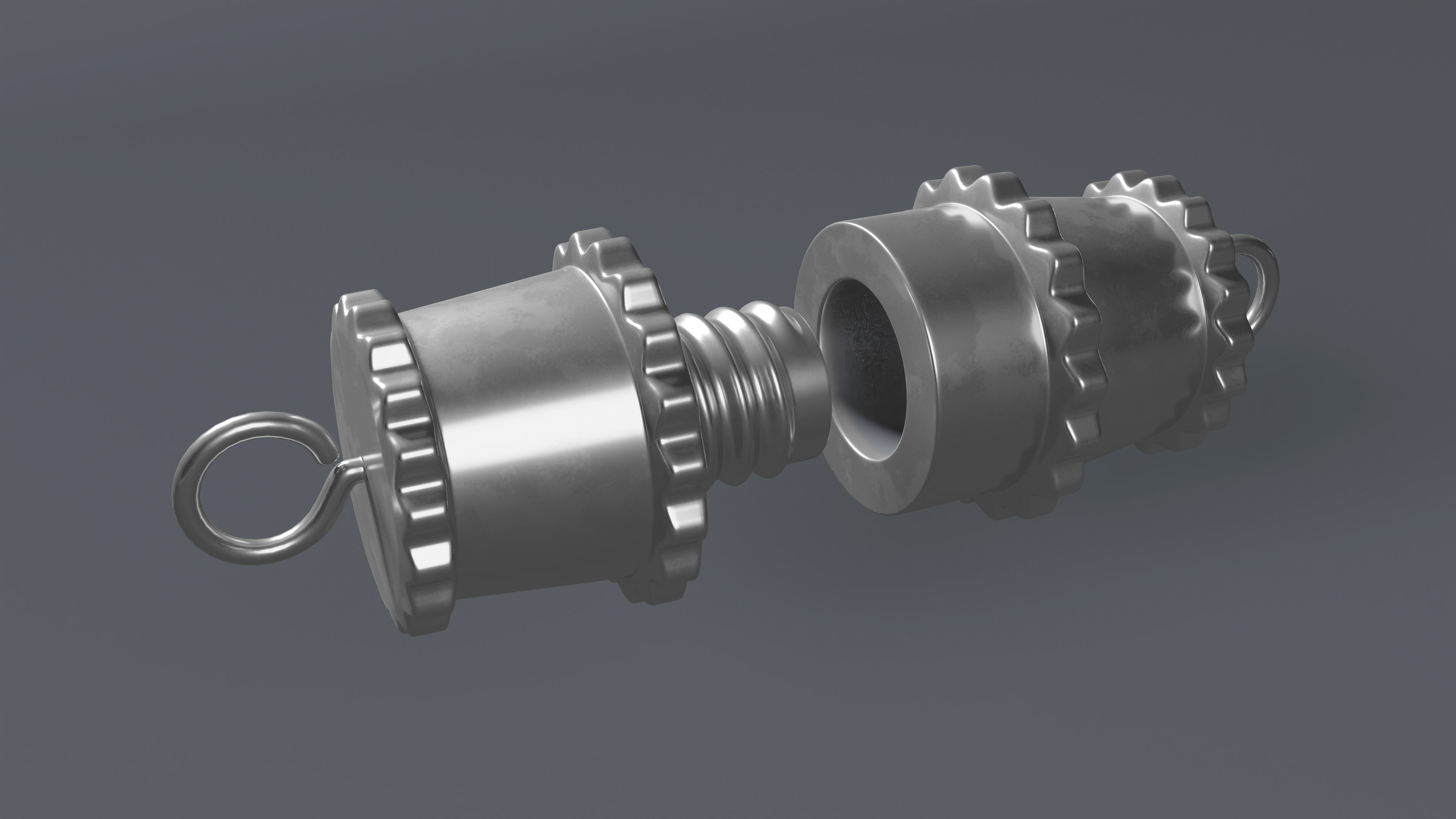 Jewelry Barrel Clasp Silver 3D