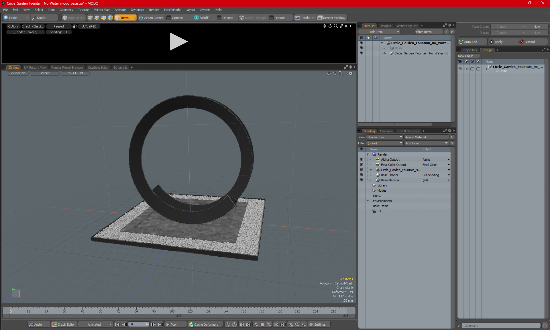 3D Circle Garden Fountain No Water